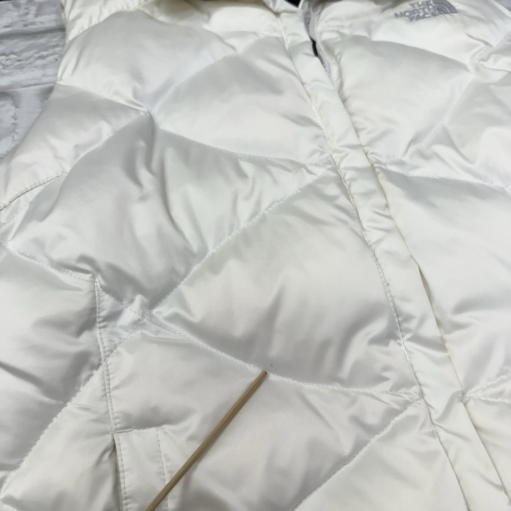 The North Face 550 Goose Down Quilted Puffer Vest Women's Sz Medium White‎ Blue - Picture 12 of 14